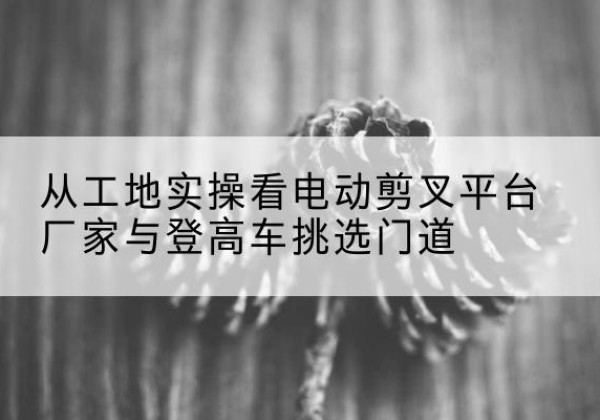 营口电动剪叉升降平台厂家-从工地实操看电动剪叉平台厂家与登高车挑选门道