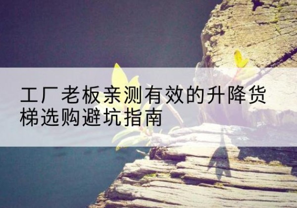 营口升降货梯怎么选-工厂老板亲测有效的升降货梯选购避坑指南